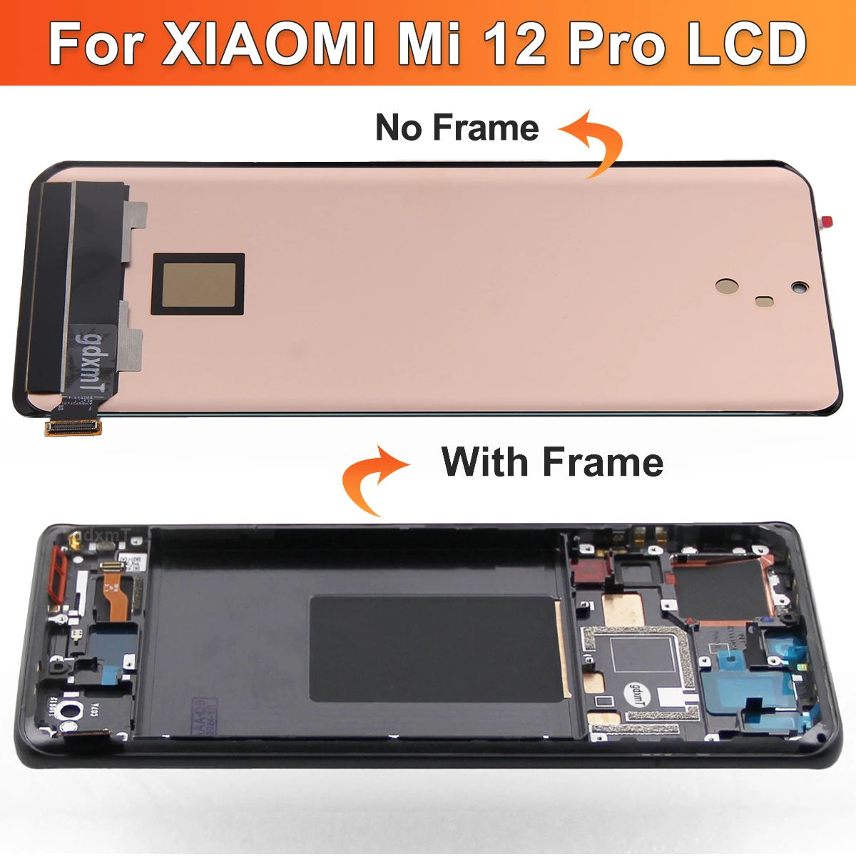 Super AMOLED Screen for Xiaomi 12 Pro 2201122C 2201122G Lcd Display Digital Touch Screen with Frame for Mi 12 Pro Screen