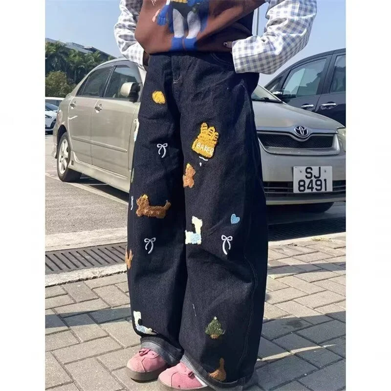 

American Design Loose Casual Jeans Men Women 2026 New Sle Wide Leg Straight Leg Pants Cotton Polyester Blend Spring Wear