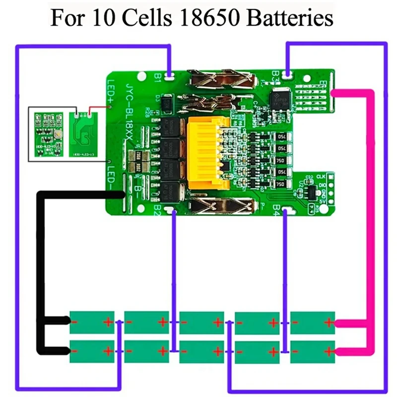 BL1830 Lithium Battery PCBA for 18V Li-Ion Battery BL1860 Charging Protection Circuit Board Control Board-DT30