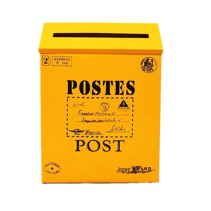 WW small with lock mailbox, rainproof and sunscreen, iron mailbox, rust-proof, wall-mounted letter box, convenience box.