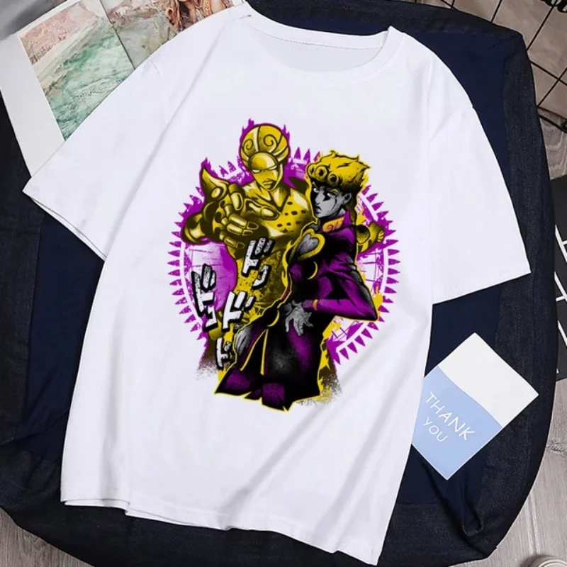 Jojo Bizarre Adventure Funny Cartoon T-shirt Men Fashion Japanese Anime Cotton T-shirt Graphic Summer Hip Hop Top Tees Male