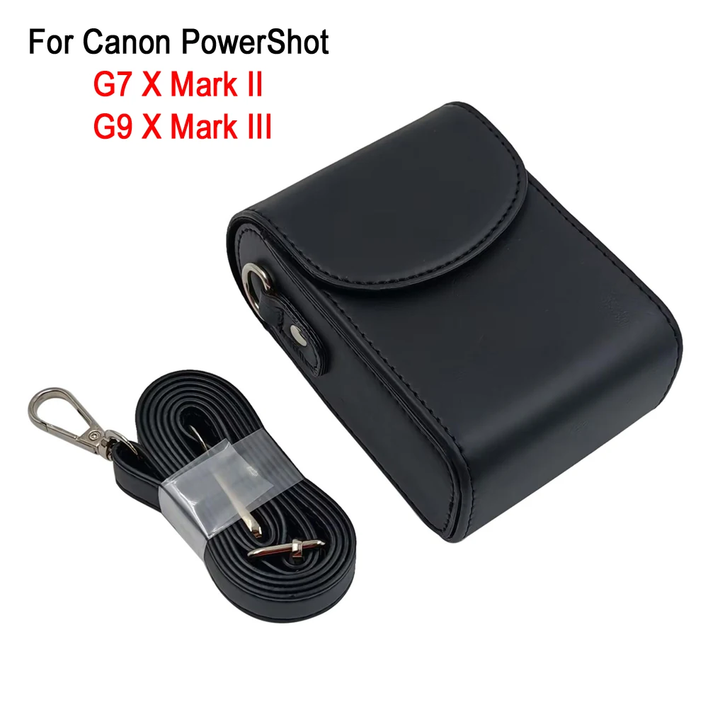 PULUZ Bolsa de cámara retro de cuero PU para Canon PowerShot G7 X Mark II, PowerShot G9X Mark III, funda protectora completa con correa.