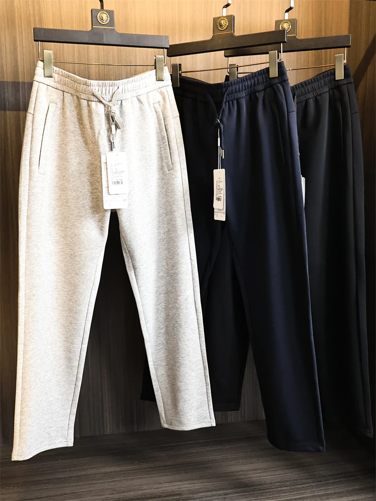 

Высококачественные эластичные прямые повседневные брюки для мужчин, дышащие однотонные универсальные удобные осенние модные хлопковые брюки