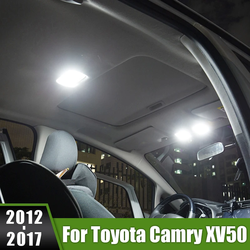 

For Toyota Camry 50 XV50 2012 2013 2014 2015 2016 2017 7pcs Car Interior LED Reading Light ​Vanity Mirror Trunk Decoration Lamps