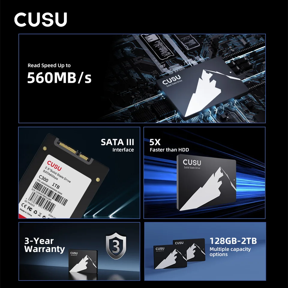 CUSU SSD SATA 512GB 1TB 2TB SSD 4TB SATA3 128GB 256GB 2.5インチ