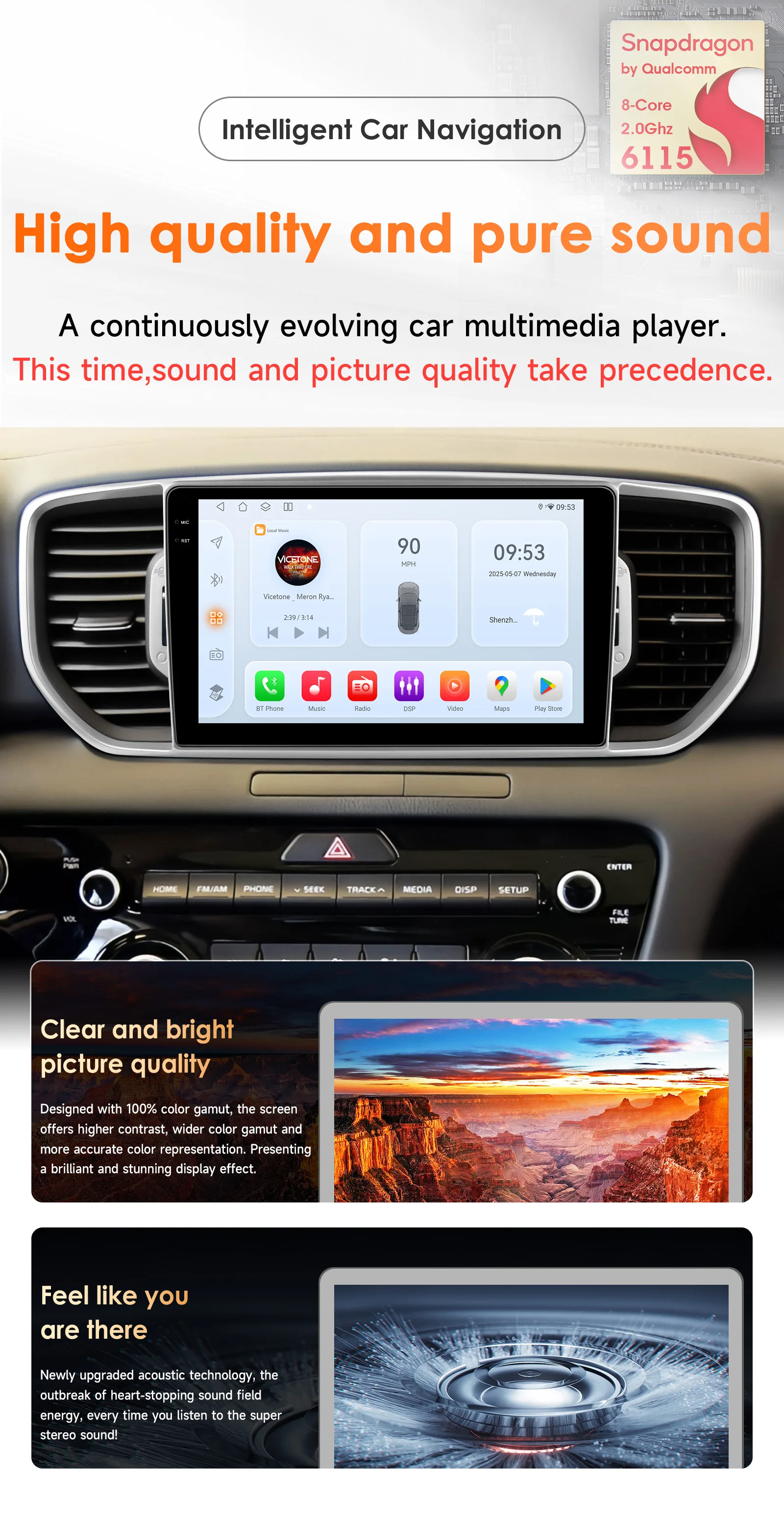 Hizpo 2din Autoradio Für Kia Sportage 4 QL 2016-2018 4G Auto Radio Multimedia Player GPS AI Stimme drahtlose CarPlay Android Auto – Detail 4