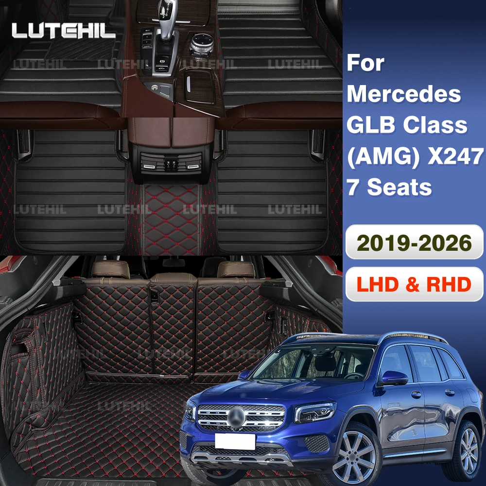 Auto-Fußmatten für Mercedes-Benz GLB-Klasse (AMG) X247 7-Sitzer 2019-2026 Kofferraummatte Laderaumauskleidung Maßgefertigte Bodenmatten Zubehör