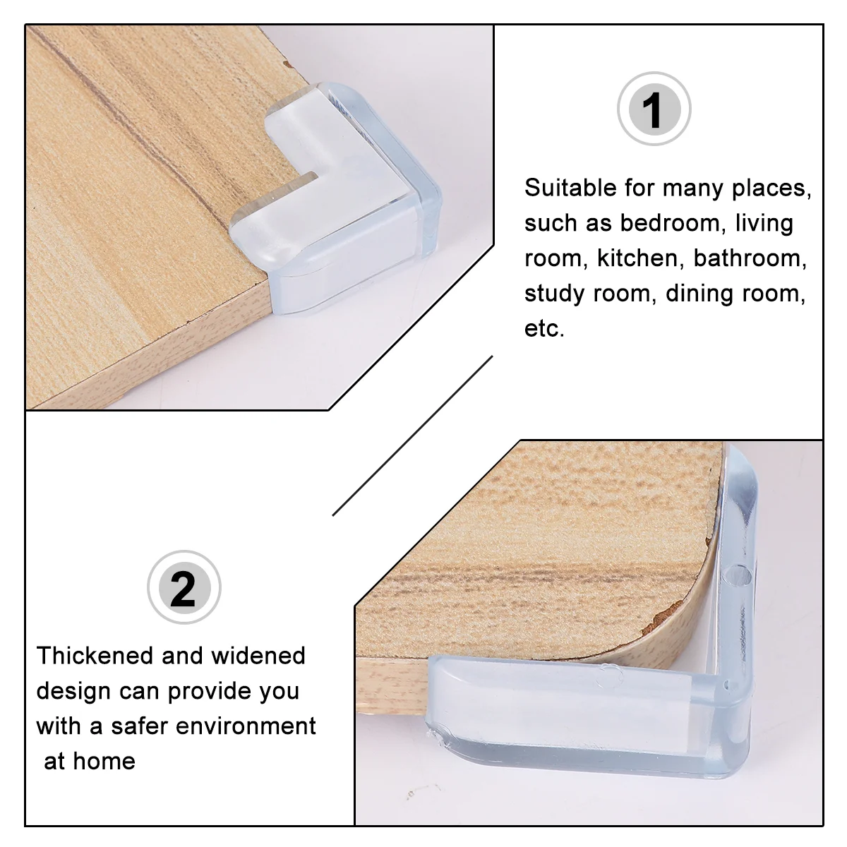 Pare-chocs d'angle de table en PVC transparent, protecteur de meubles, sécurité à la maison pour enfants, protecteurs d'angle de collision