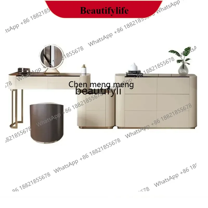 

G153 Light Luxury Solid Wood Dressing Table Small Apartment Bedroom Storage Integrated Modern Simple Chest of Six Drawers Combin