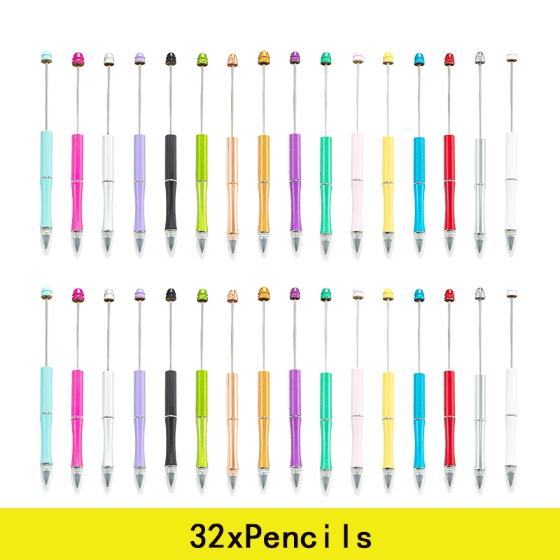 

32Pcs Diy Beaded Pencil Unlimited Eternal Pencil No Ink Pen Continuous Writing Pencil for Writing Painting Supplies