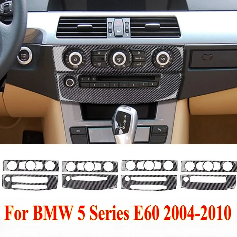 

1PCS for BMW 5 Series E60 04-10 Center Console Dashboard Gearbox Set Cover Real Carbon Fiber Stickers Car Interior Accessories