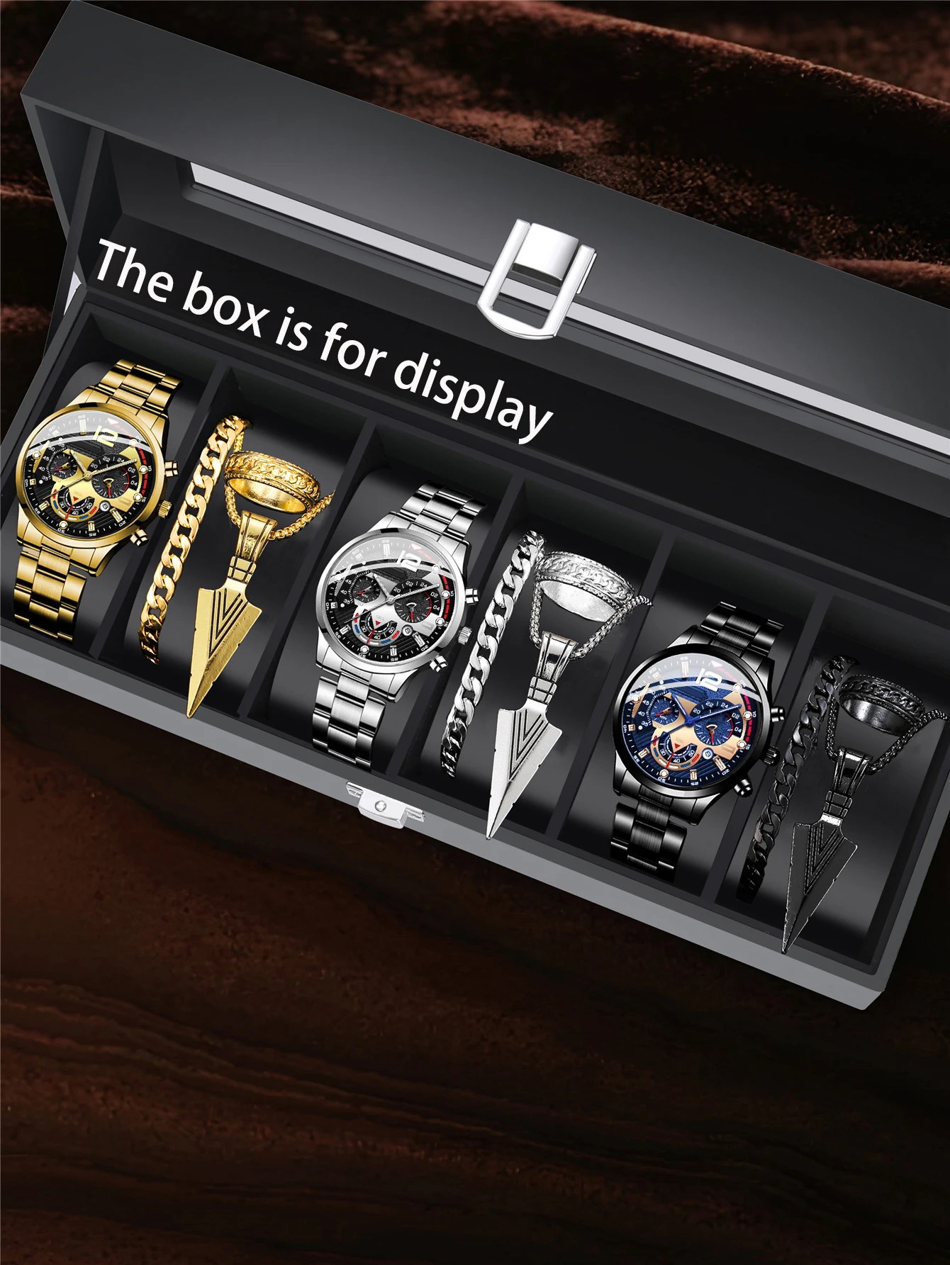

12pcs men's business retro simple watch set, daily wear essential