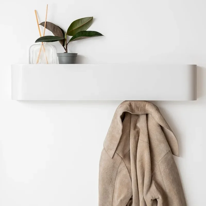 

Wall-Mounted Coat Rack 'Toke' | Modern Design Coat Hanger with Hidden Wall Hooks | Solid Wood Veneer Panel