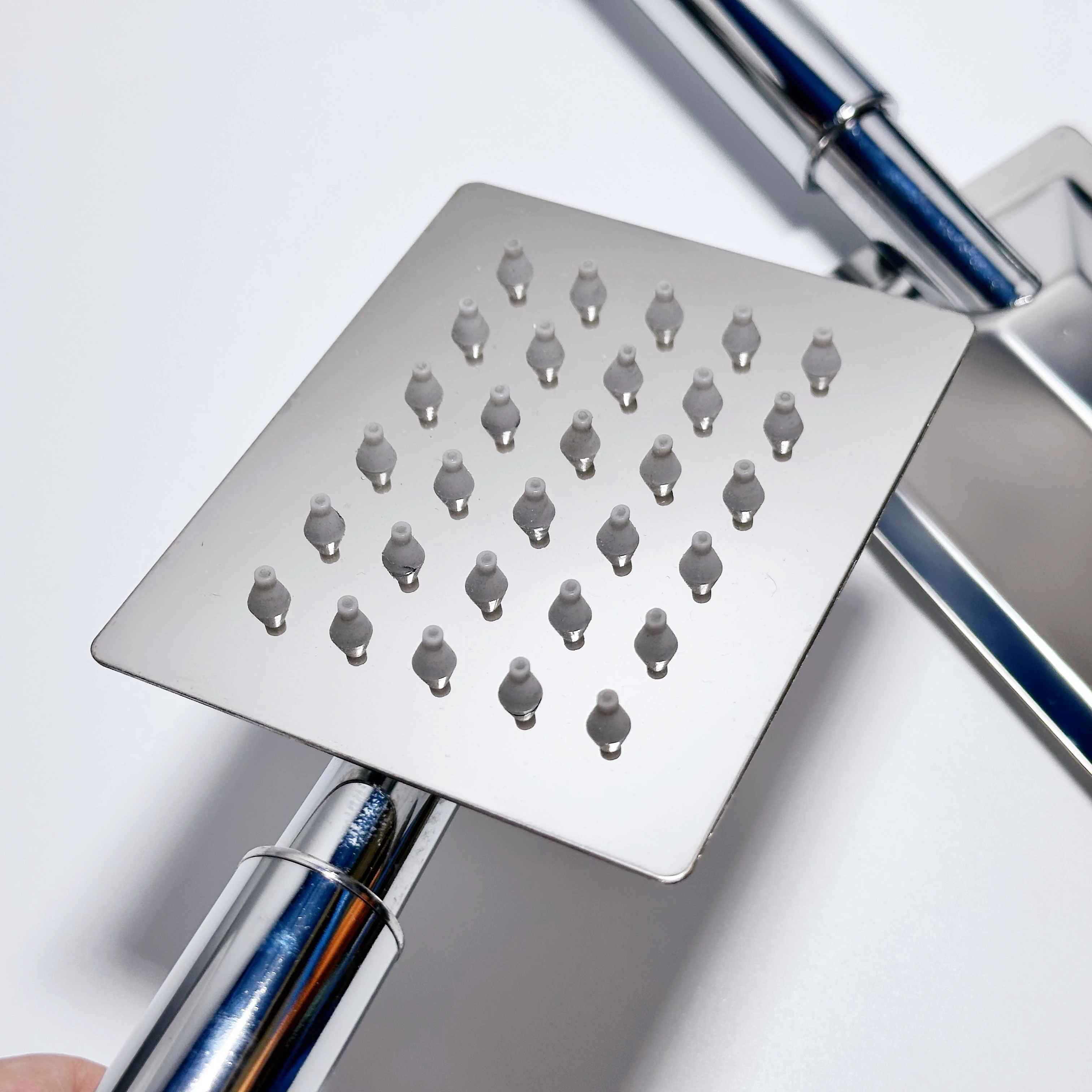 Rustproof Stainless Steel Square Handheld Shower Head with 1.5M Soft Silicone Hose – Anti-Clog Nozzles & High Pressure