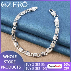 ALIZERO 925 Sterling Silver Side Bracelet Chain For Women Men Fashion Wedding Party Charm Jewelry Lovers Gift