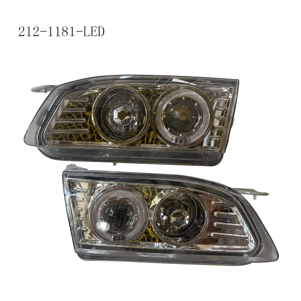 Car LED Modification Headlamp For Toyota Corolla Ae110 White Background Angel Eyes Lens Headlights1996 1997 1998 1999 2pcs