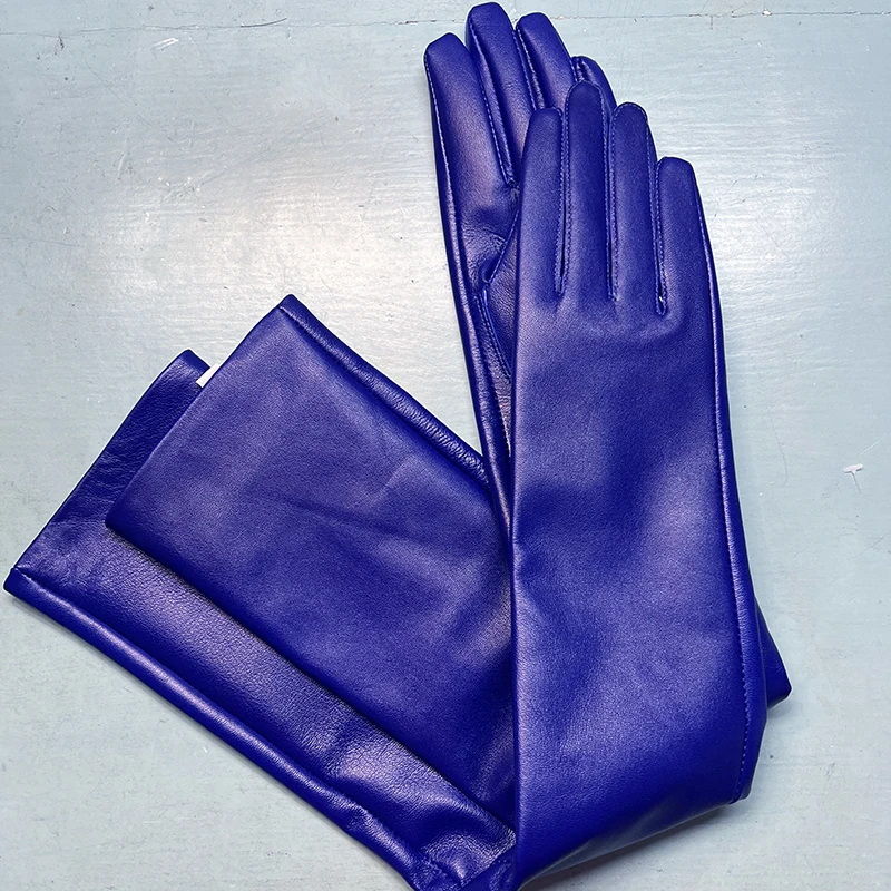 Long Genuine Leather Gloves Sheepskin Women\'s Gloves Fashion Ladies Size Make To Order