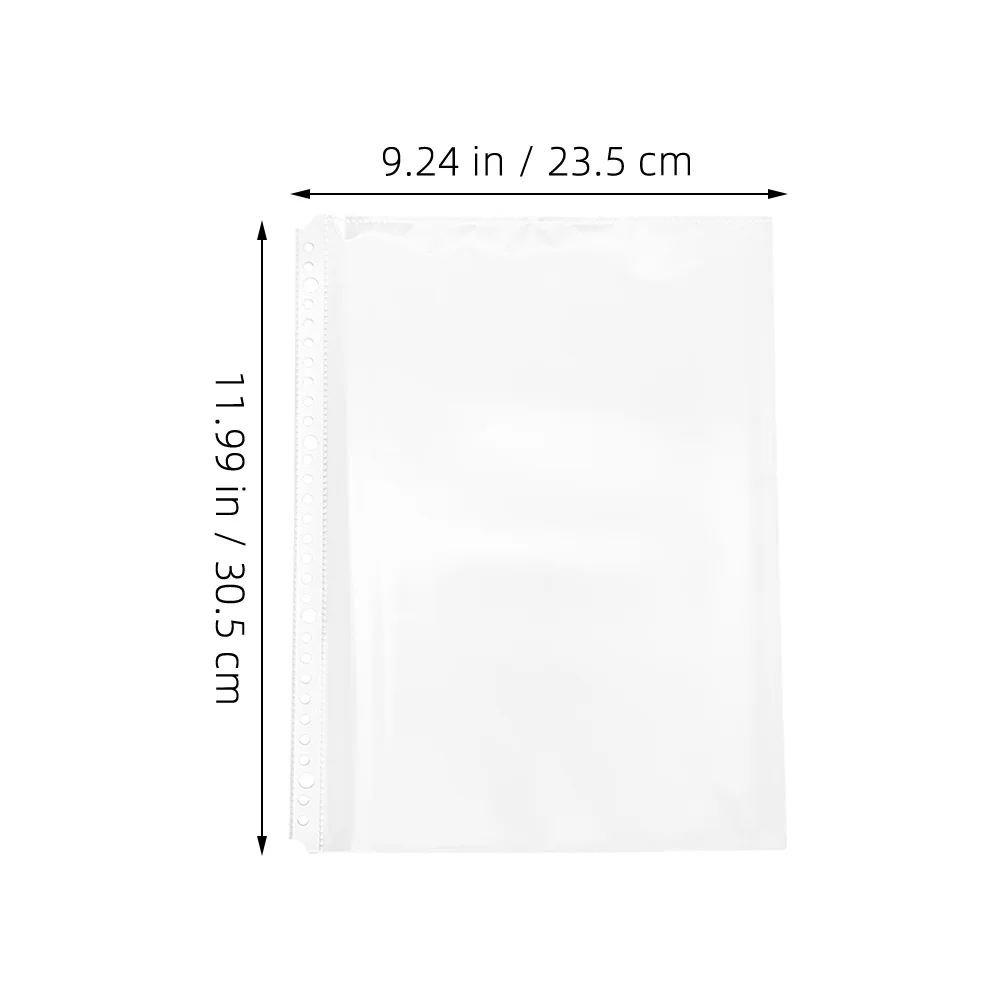Fundas para carpetas A4 de 30 agujeros, archivador transparente, billetera impermeable para documentos para la escuela, oficina, protección de almacenamiento en el hogar, 20 piezas