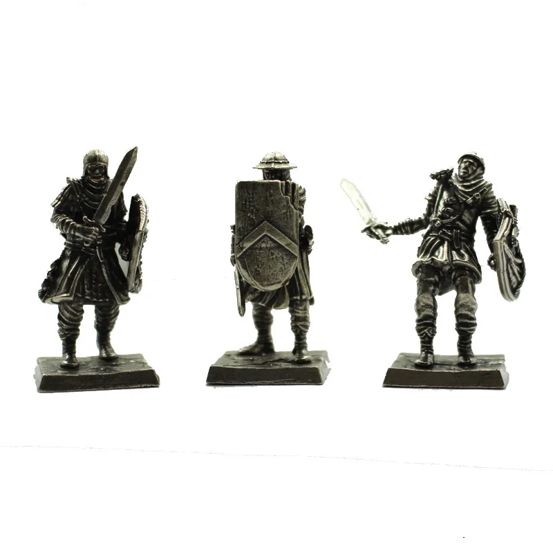 Cupronickel Mittelalterliche Legion Soldat Modell Actionfiguren Desktop Auto Innenraum Miniatur Ornament Zubehör Brettspielstück