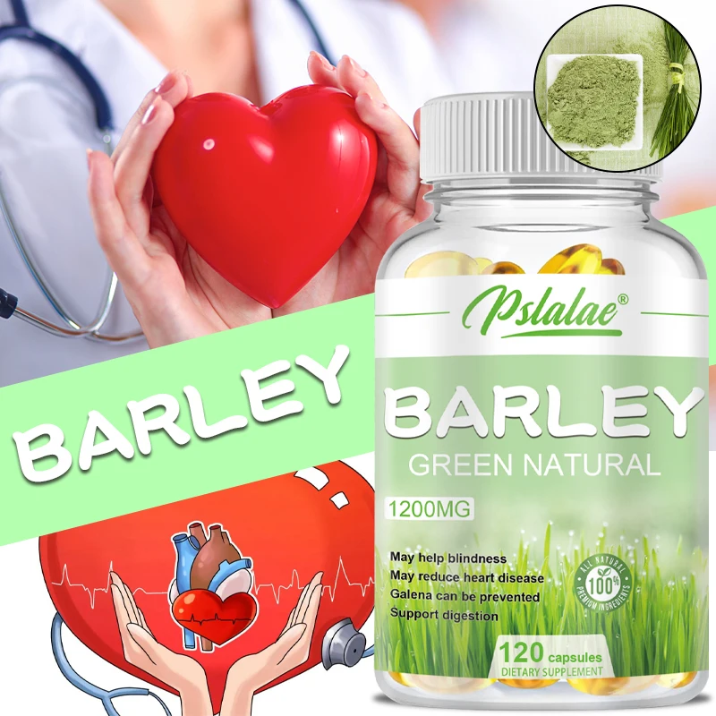 

Barley Grass Capsules - Supports Heart, Cardiovascular & Digestive Health, Antioxidant Protection, Immune System Boost, Non-GMO