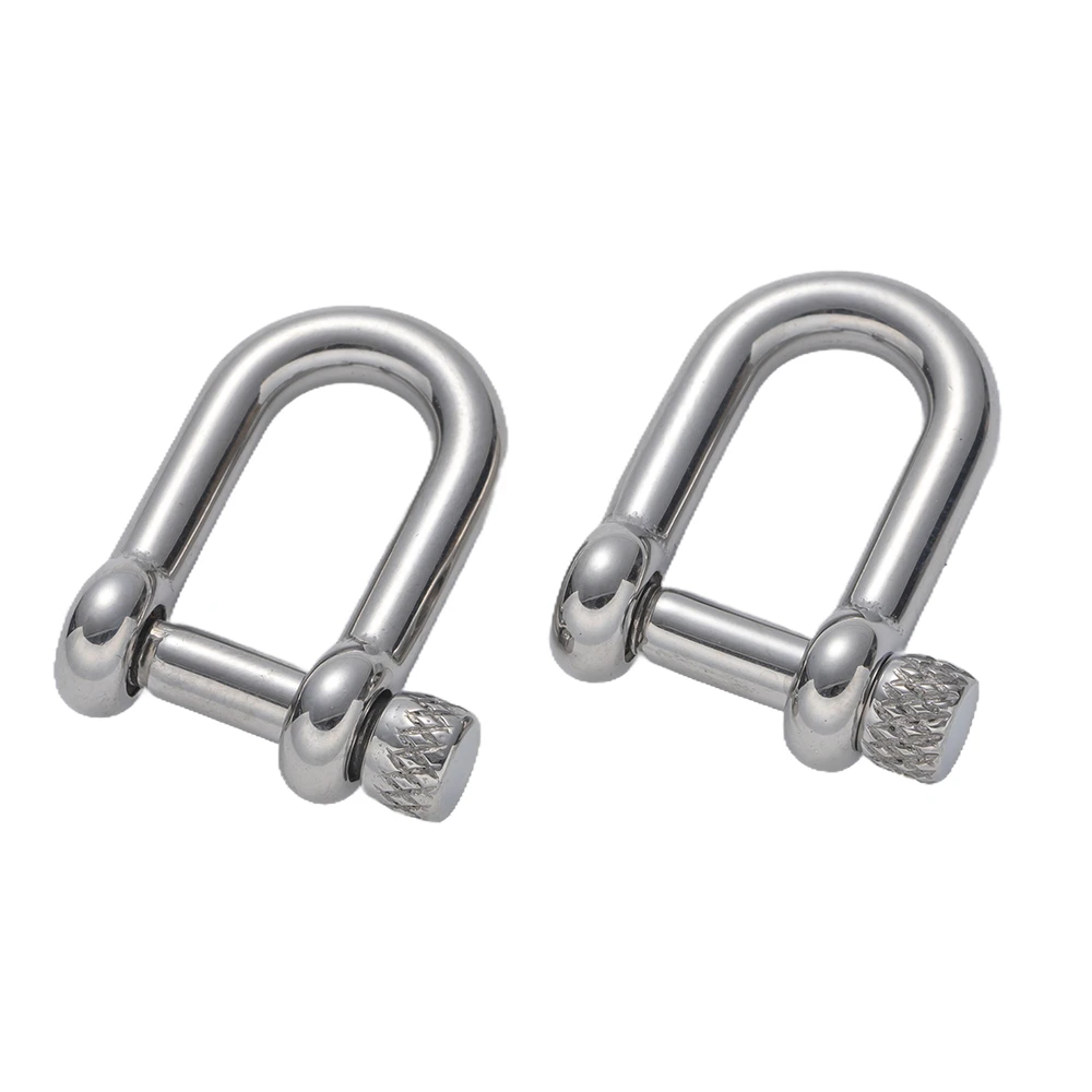 2pcs Stainless Steel Shackle Carabiner D Ring Fob Key Ring Keychain Hook Screw Connector Buckle Jewelry Making Supplies Crafts - view 6