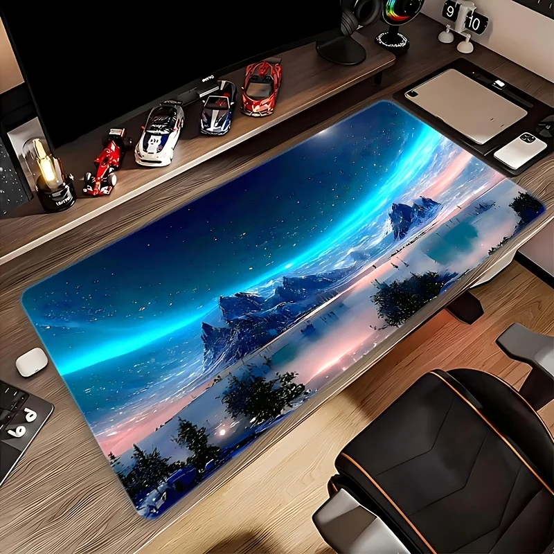 

Широкий коврик для компьютерной мыши с микрофибровой поверхностью и нескользящей резиновой основой для дома, офиса, ноутбука, клавиатуры, стола, прочный коврик для клавиатуры.