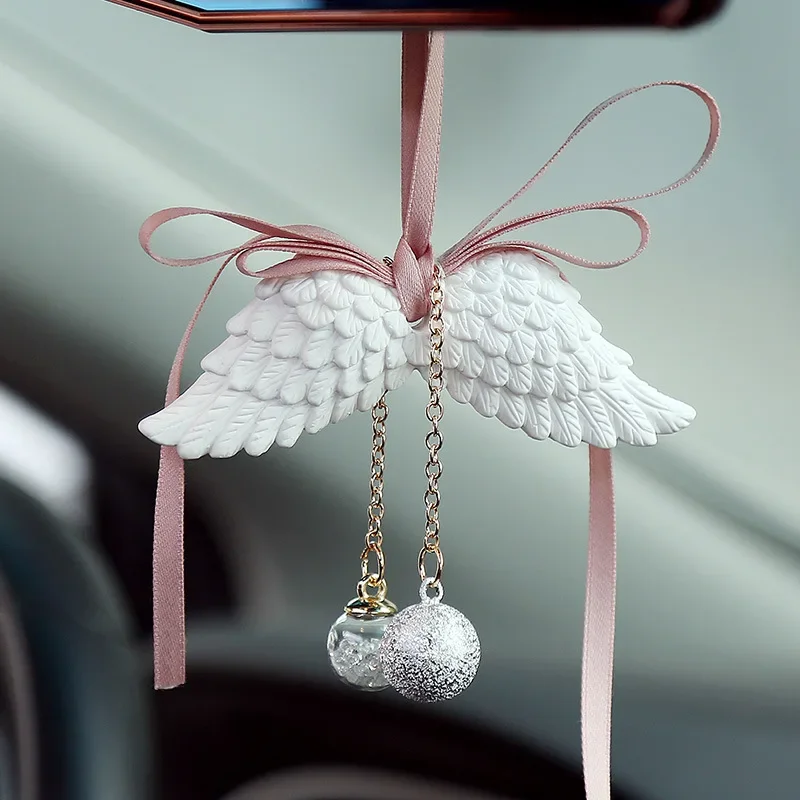 

Car Pendant Angel Wings Automobile Rearview Mirror Decoration Ornaments Gypsum Wings Car Pendant Accessories