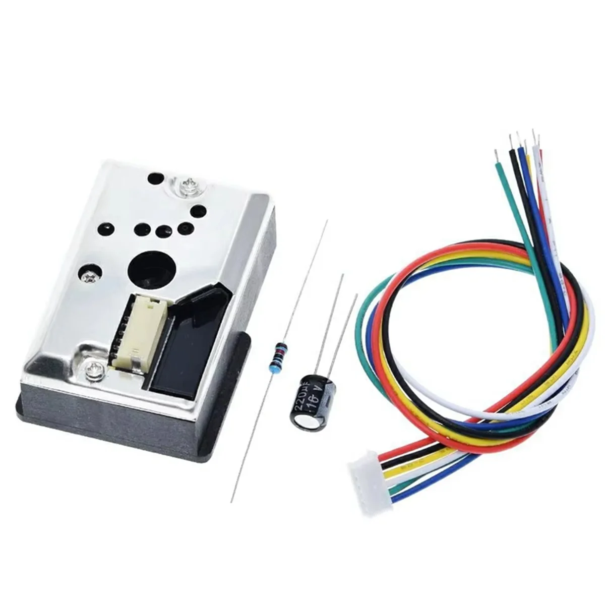 AA25 GP2Y1010AU0F เซ็นเซอร์ตรวจจับฝุ่นแบบออปติคอลขนาดกะทัดรัด เซ็นเซอร์ตรวจจับอนุภาคควันพร้อมสายเคเบิล