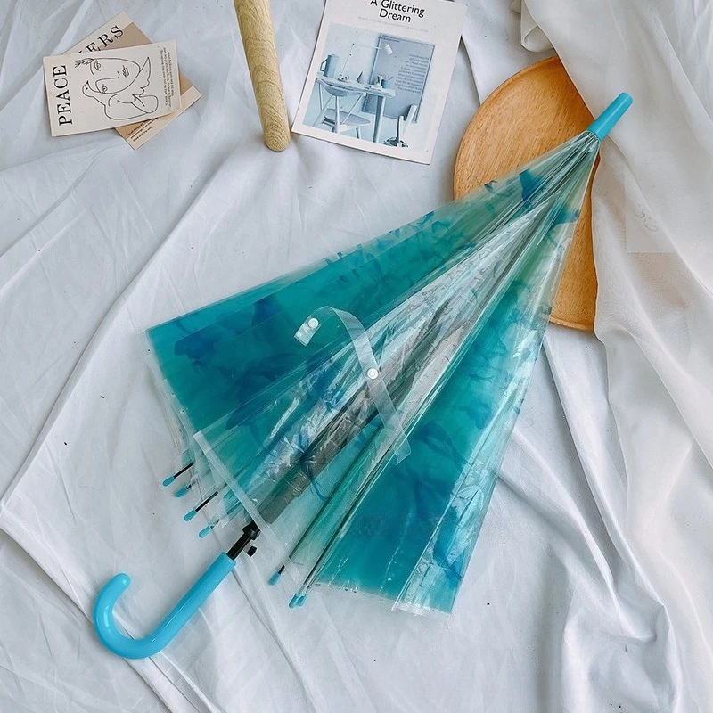 Transparent Aquarium Ocean Straight Handle Umbrella Folding Children Adult Universal Jellyfish Whale Photography Prop Umbrella - view 5
