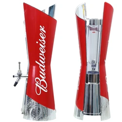 2 Units in 1 Carton, Red Beer Tower Dispenser with Ice Tube, Perfect as a Gift for Him, Home Bar, Parties, a Man Cave, 3 Liters