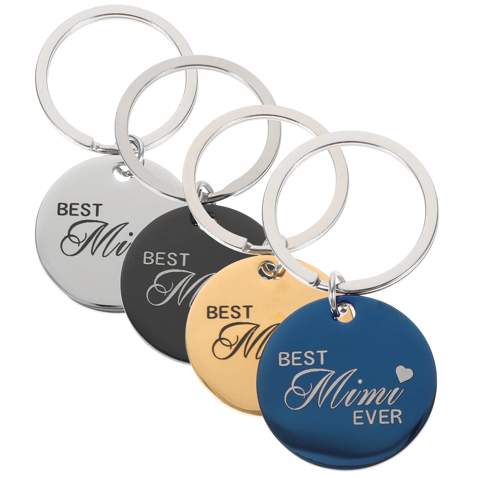 

4pcs Stainless Tags Necklace Id Dog Cat Round Dog Collar With Name Tag Shape Keychain Collar Accessories Name Tag