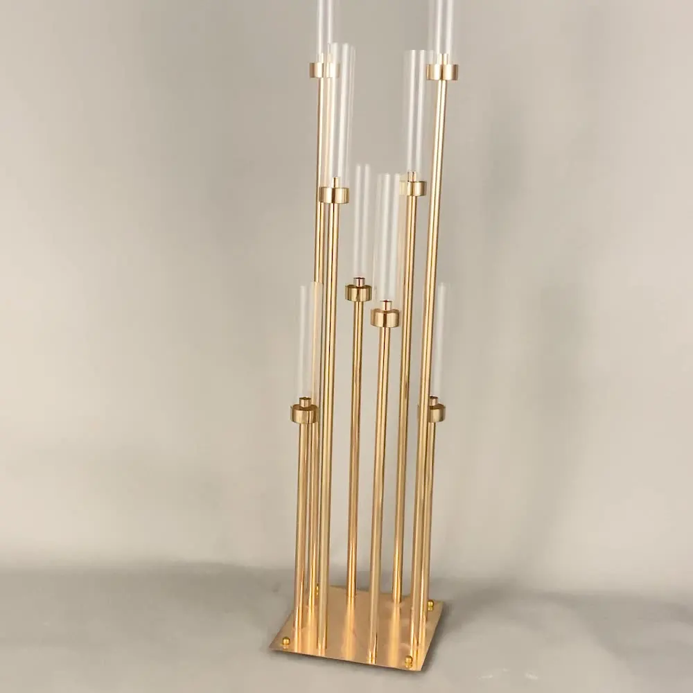 Wedding Decoration Electroplated Metal Candle Holder For Pillar Candles Wedding Props