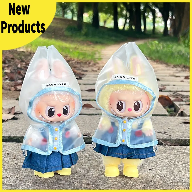 

For Labubu 17cm Raincoat Clothes Doll Cute Character Costume Cartoon Fashion Doll Clothes Dress Up Surprise Accessories Clothes