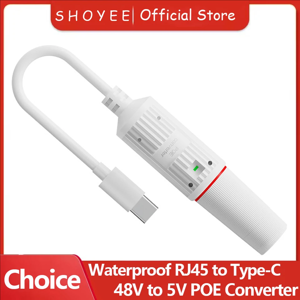 

48V to 5V Water proof PoE Converter, RJ45 Port Output 5V/2A, IEEE802.3af/at for Passive 5V Devices