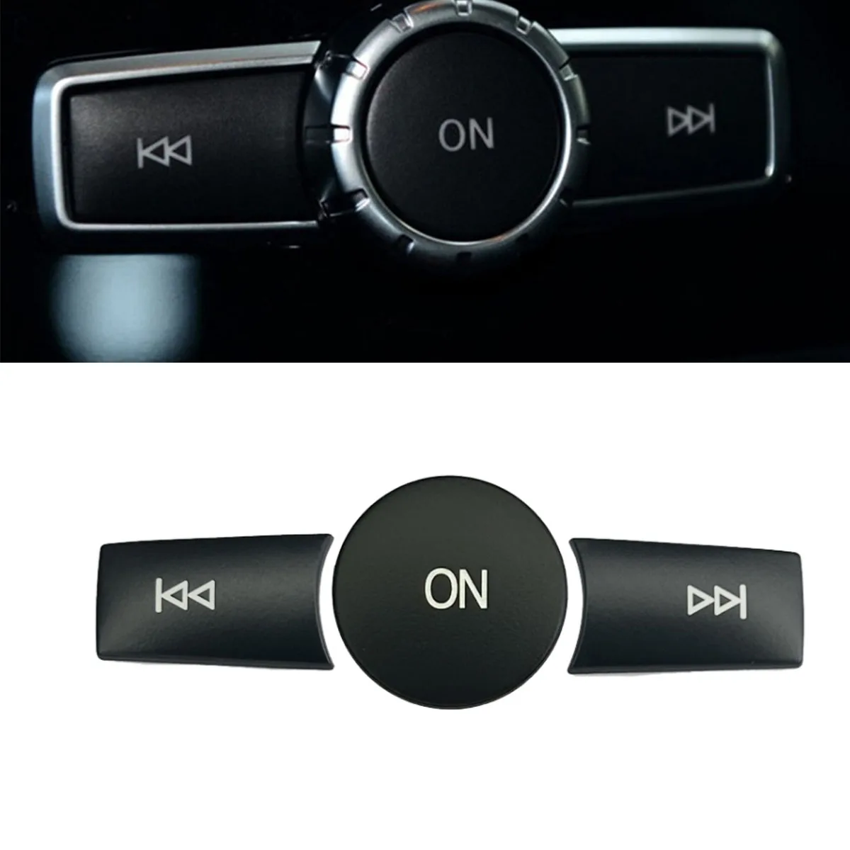 Car Multimedia Volume Radio ON Button Cover Trim Sticker Decal For Mercedes Benz A B C E GLA CIA ML GL SLK  W176 W246 W204 W212