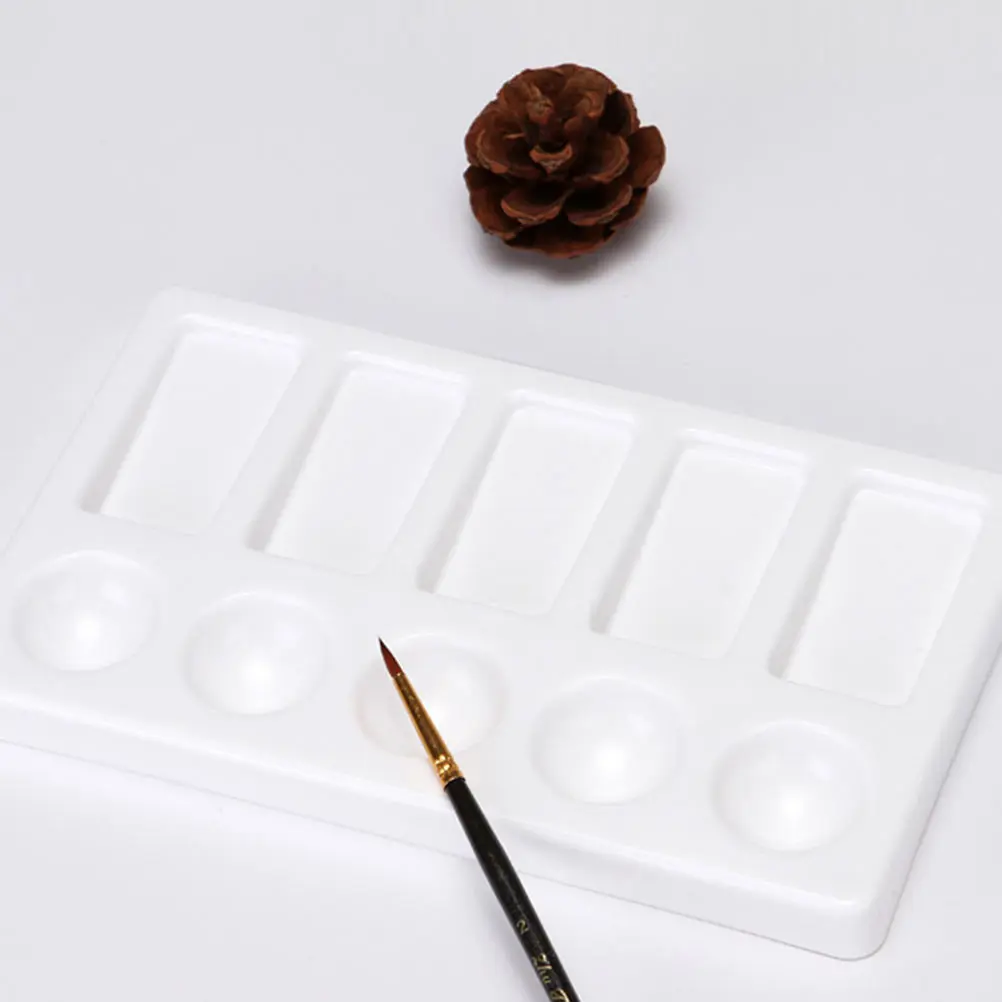 

3 Pcs Plastic Palette Tray for Painting Color Mixing Lightweight Durable Craft Art Supplies Watercolor Trays DIY Boards White