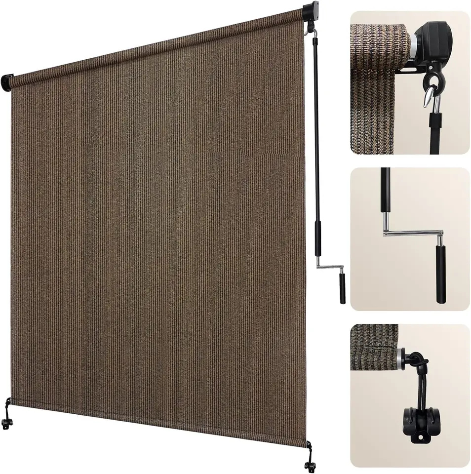 10x8 Foot Outdoor Roller Shades Cordless Blinds