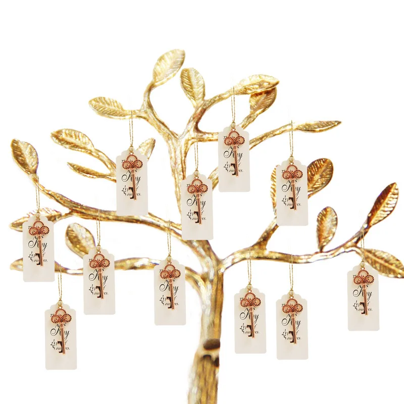 

8cm Large 50Pcs/Set Skeleton Key Bottle Opener With Tag Card Twine Suitable For Wedding Gift, Baby Shower Party Gifts