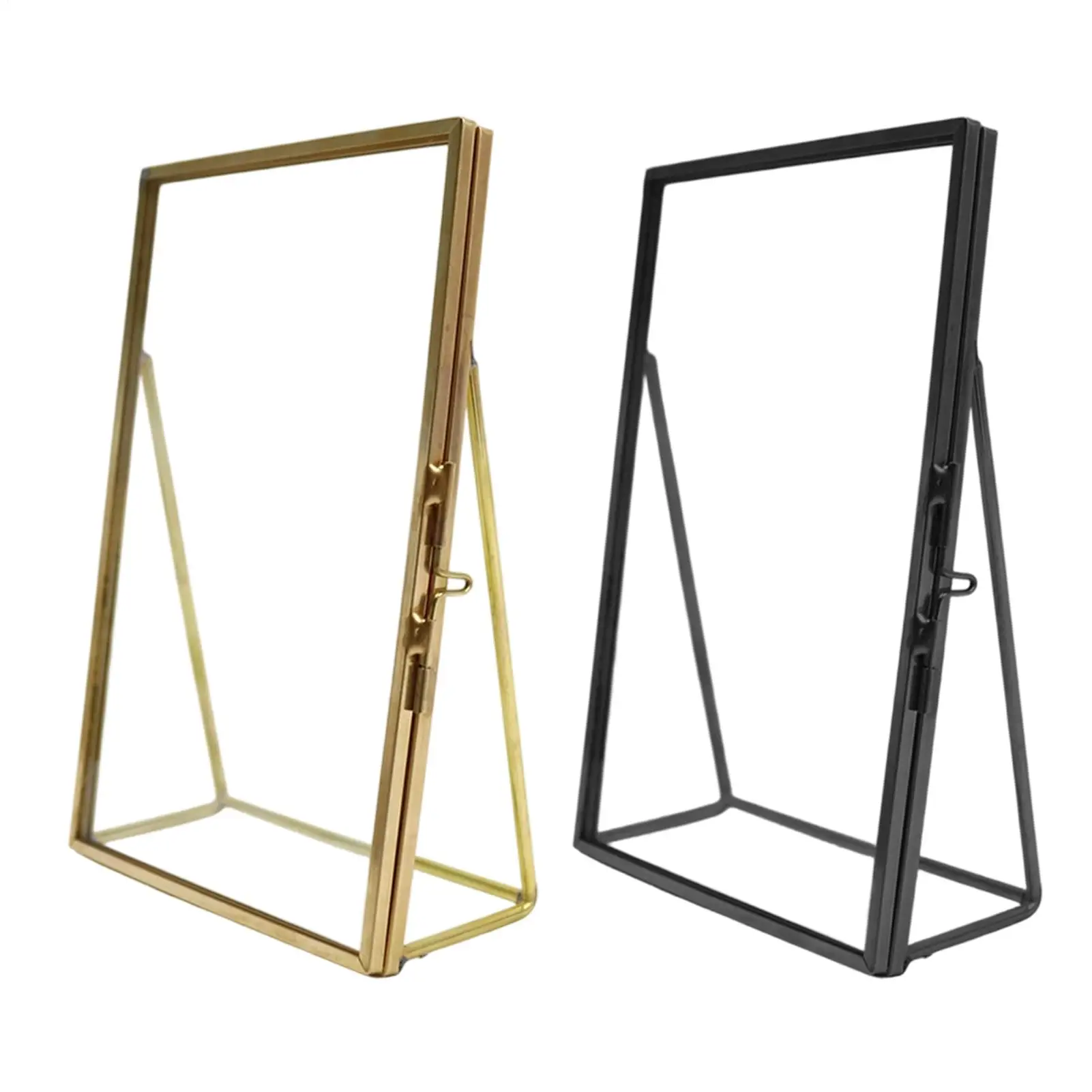 Flower Press Frame Simple Metal Tabletop Display 4x6in Floating Picture Frames For Home Office Table Keepsake Display Dried