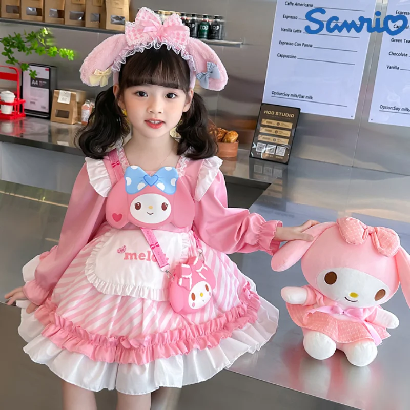 

Kawaii Sanrio My Melody Dresses Anime Autumn Long Sleeve Princess Dress Halloween Costume Party Dress Girls Xmas Birthday Gift