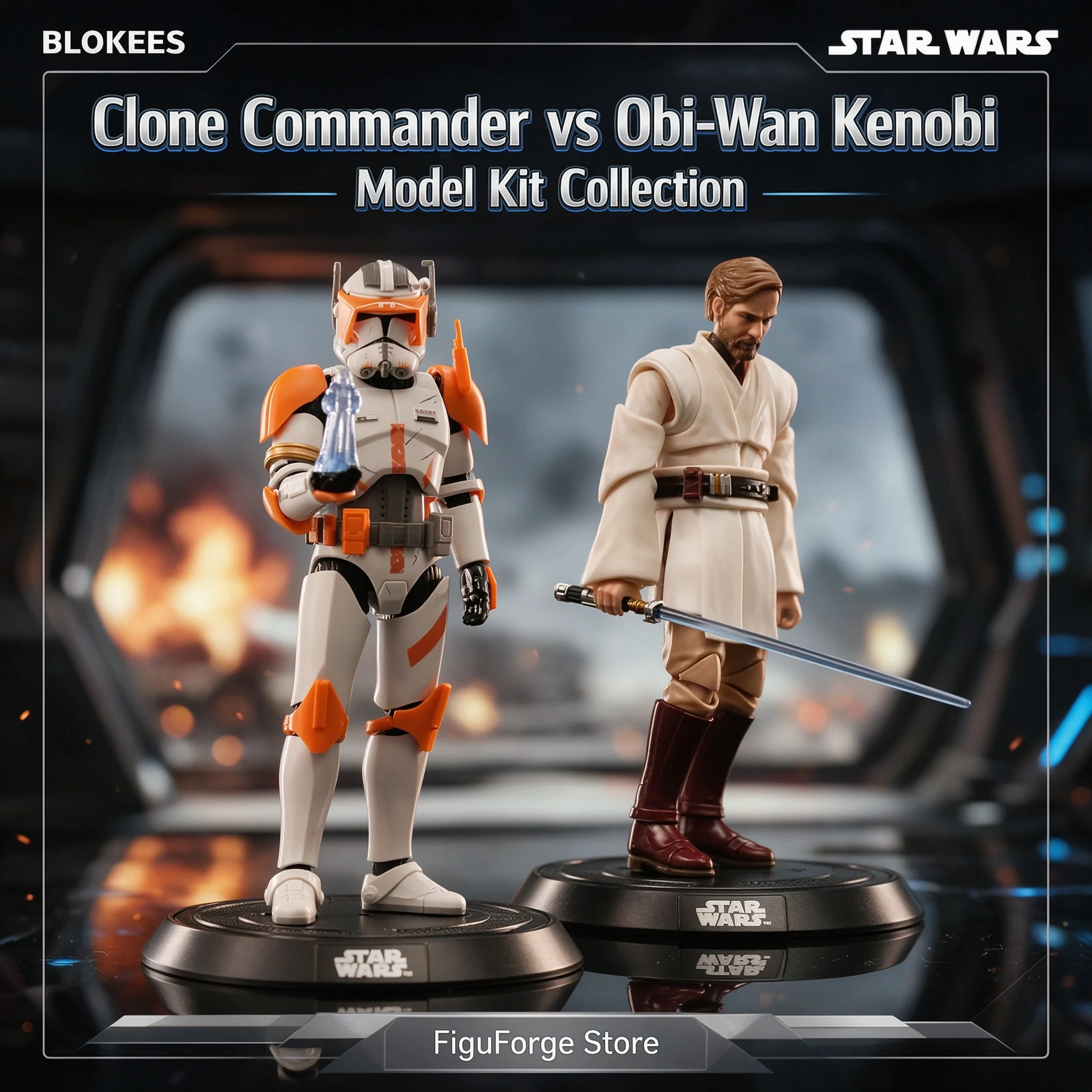 新作「ブローキーズ-スター・ウォーズ-チャンピオンクラス-オビ＝ワン・ケノービ-コマンダー・コーディ」モデルキット-15cm-可動式フィギュア-コレクターズアイテム-ギフト