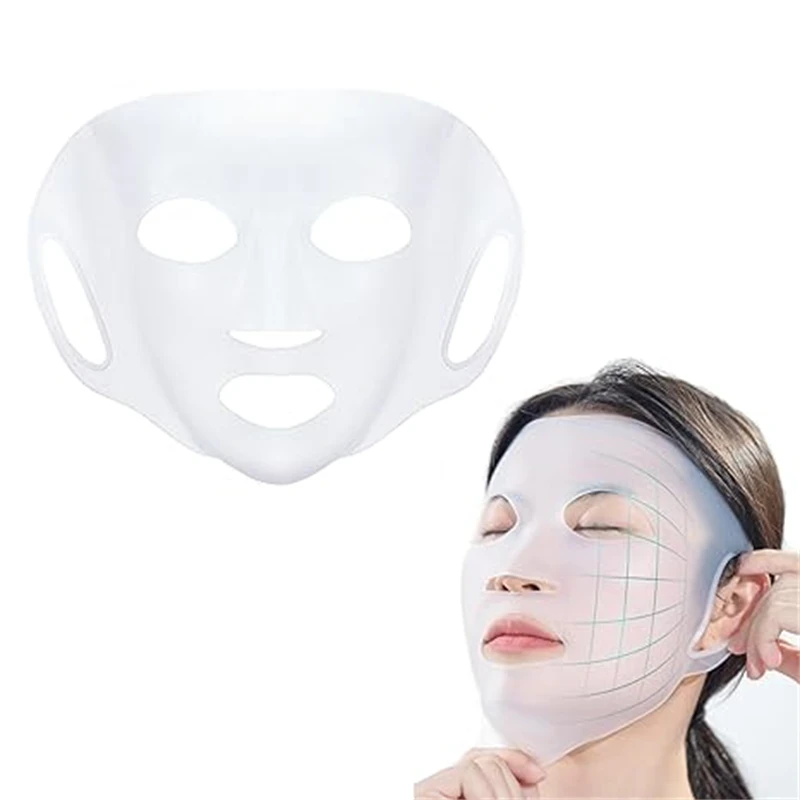 3D Silicone Face Mask Reusable Silicone Facial Mask Cover Moisturizing Prevent Evaporation Holder Fresh-keeping Face Sheet