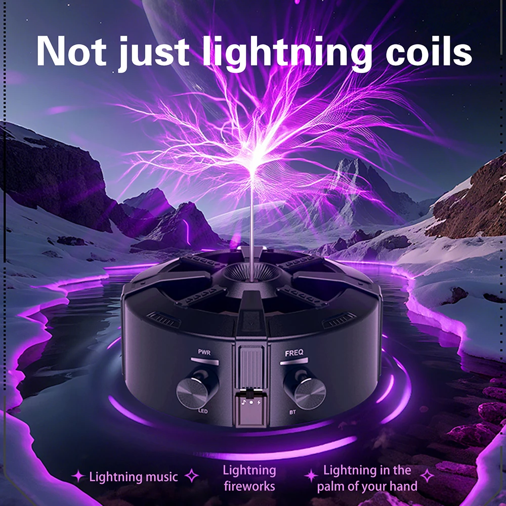 AC110V 220V Катушка Тесла Молния Bluetooth Музыкальная шкатулка Дуговый генератор Искусственная молния Сенсорная обучающая экспериментальная модель