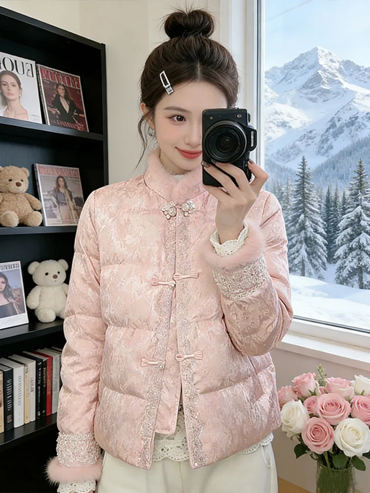 

Elegant Short Cotton Jacket Women's New Chinese Style Winter Coat High End Fashionable And Stylish Korean Version Loose Fit