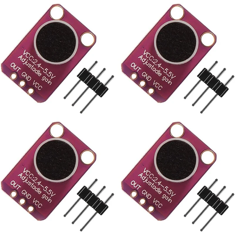 4PCS MAX4466 Electret Microphone Sensor Sound Sensor Amplifier Compatible with for Arduino Raspberry Pi ESP32