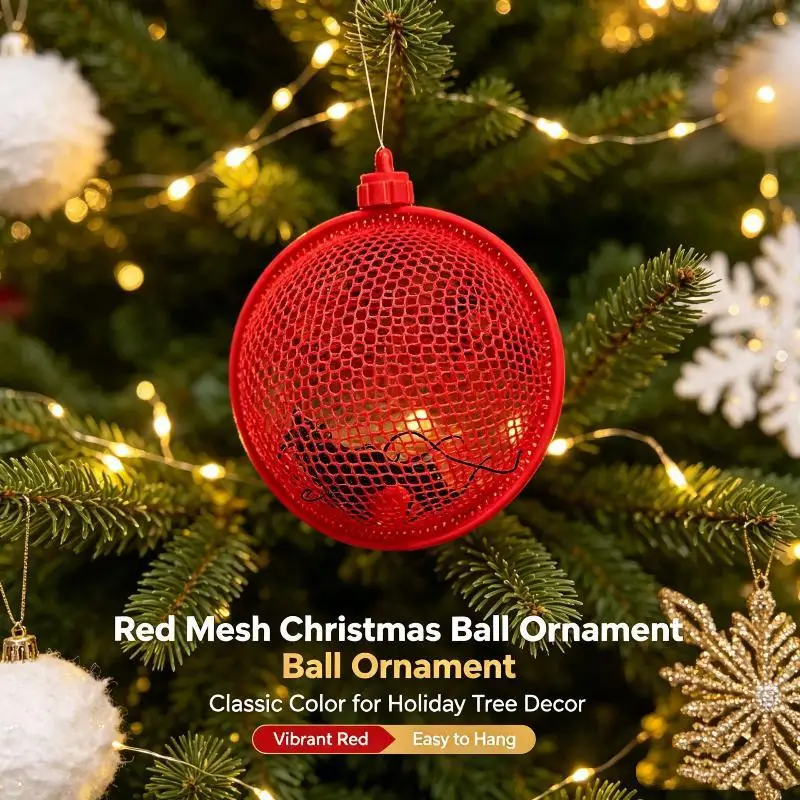 Christmas Ball Xmas Tree Hanging 3D-printed Hollow Lattice Sphere Fillable Candy-filled Decorative Ball