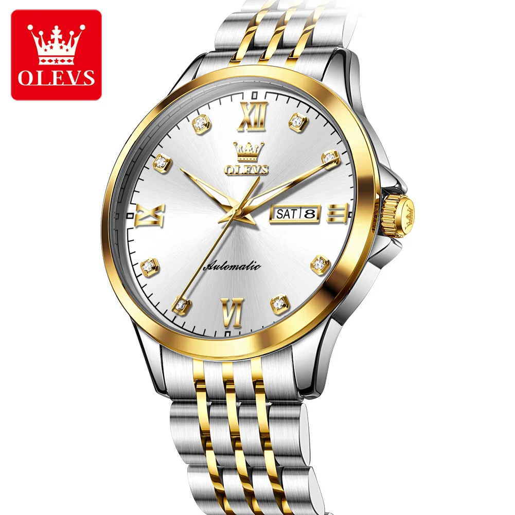 

OLEVS Watches for Men Luxury Brand Original Stainless Steel Automatic Mechanical Men's Wrist Watches Classic Business Watch 7092