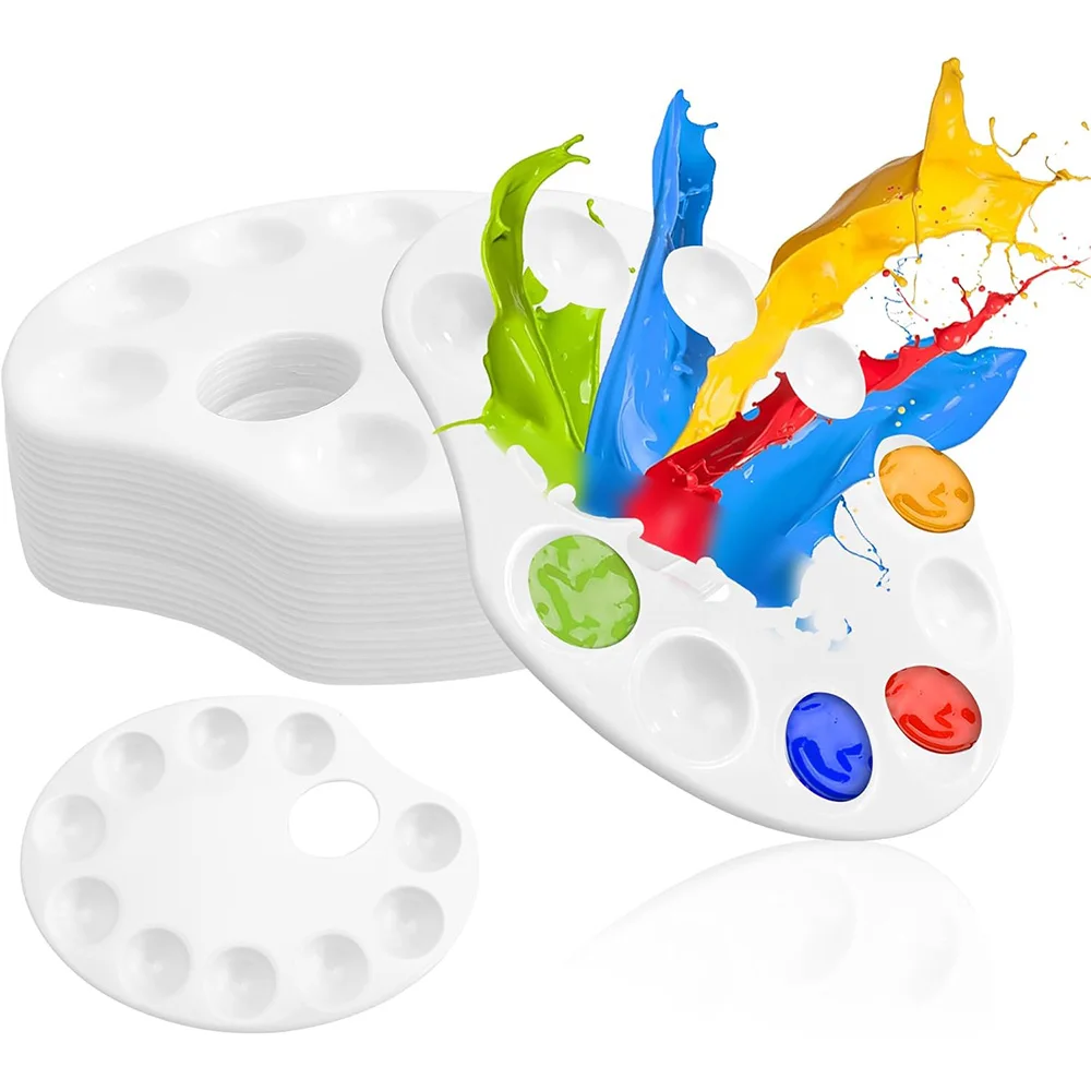 Farbpaletten-Set, Malpalette mit 10 Wellen, Farbpalette für Aquarell, Acryl, Öl, Gouache oder DIY-Party