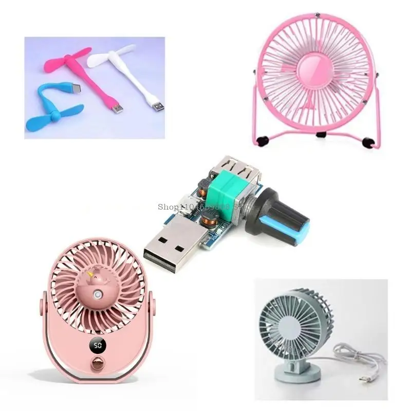 

USB Fan Speed Controller 4-12V 5W Stepless USB Fan Governor 5W Regulator Speed Control Knob Switches Speed Regulator