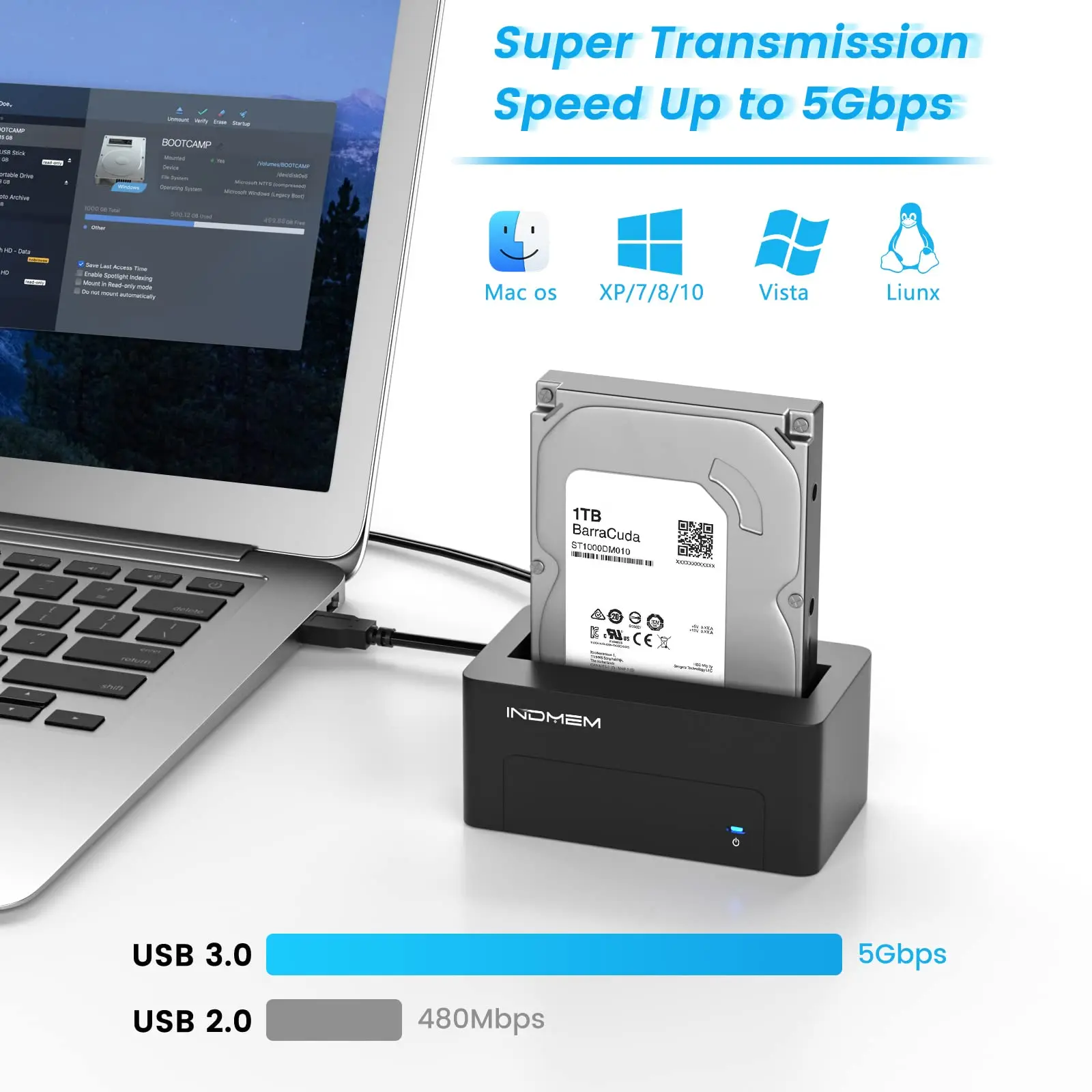 Imagem -03 - Indmem-sas to Usb 3.0 Docking Station Adaptador de Alimentação Adaptador de Alimentação ac Externo 2.5 3.5 Servidor Hdd Ssd 12v 2a